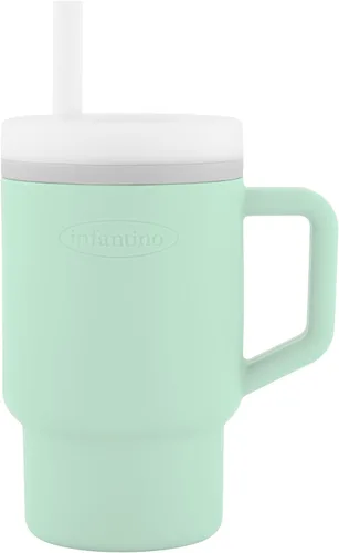 Vista 18 de Infantino Mi primer vaso, taza de silicona con pajita y asa, vaso de bebé resistente a derrames para llevar, botella de transición libre de BPA