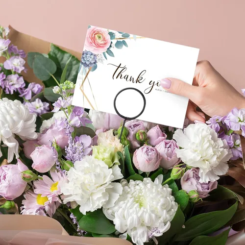 Vista 7 de Hotop 30 Piezas Soporte de Tarjetas Florales con Púas de Alambre de Metal para Tarjetas de Lugar, Soporte de 13.4 Pulgadas para Fotos y Notas, Clip