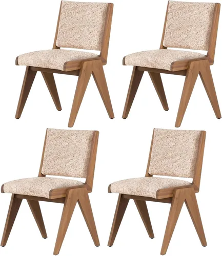 Vista 11 de Dining Chairs Linen Mid Century,Kitchen Chairs with Wood Legs,Farmhouse Dining Room Chair,Living Room Chair Armless Accent with Back for Room Black
