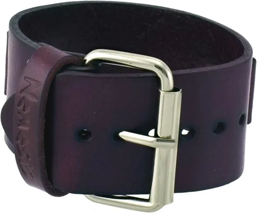 Vista 2 de Nemesis GB-P - Correa de reloj de pulsera de cuero ancho unisex morado, Puño
