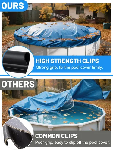 Vista 2 de 48 piezas de clips para cubierta de piscina de invierno de 4.7" - Kit de cierre de piscina para piscinas de pared de acero sobre el suelo