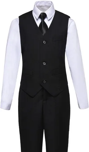 Vista 2 de Visaccy - Traje de vestir para niños, corte ajustado, traje para pajecito de boda