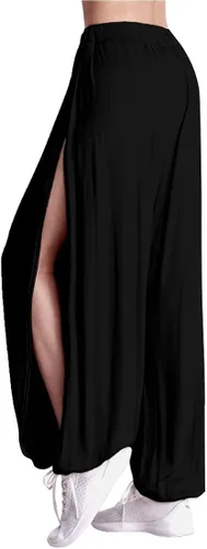 Vista 2 de ARJOSA Pantalones de yoga con abertura lateral para mujer pantalones de yoga con pierna ancha pantalones de playa