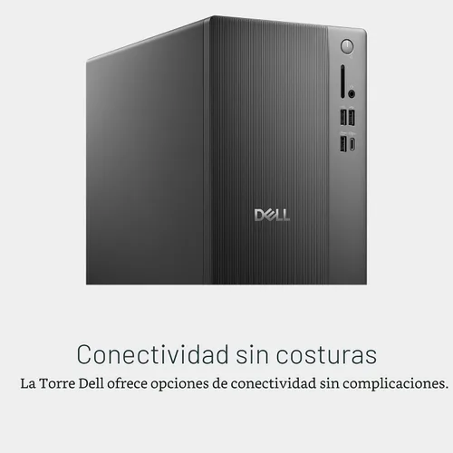 Vista 3 de Dell Tower Desktop ECT1250 - Procesador Intel Core Ultra 7-265, gráficos UHD, memoria de 16 GB, SSD M.2 de 1 TB, lector de tarjetas SD 3.0, teclado