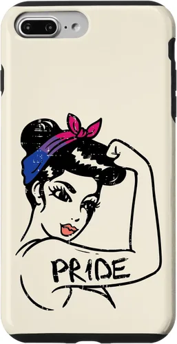 Vista 9 de Funda de regalo para iPhone 14 con bandera LGBTQ de orgullo bisexual e irrompible para mujer fuerte