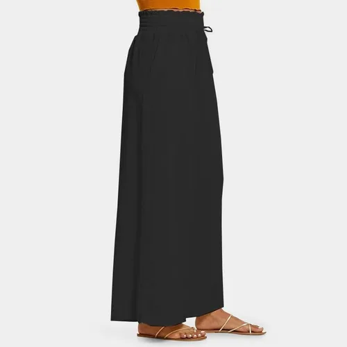 Vista 2 de Womens Wide Leg Pants High Waisted Casual Flowy Fall Loose Comfy Trousers Elastic Drawstring Waist with Pockets
