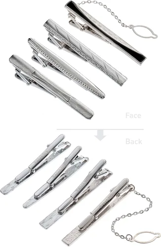 Vista 21 de Juego de corbata de regalo para hombre, corbata sedosa, bolsillo cuadrado, clips de corbata, gemelos para hombres