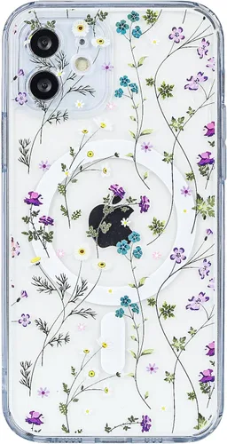 Vista 23 de Compatible con el teléfono 13 Pro - Funda magnética mate translúcida, de lujo, a prueba de golpes, magnética y con bonito patrón de flores, carcasa