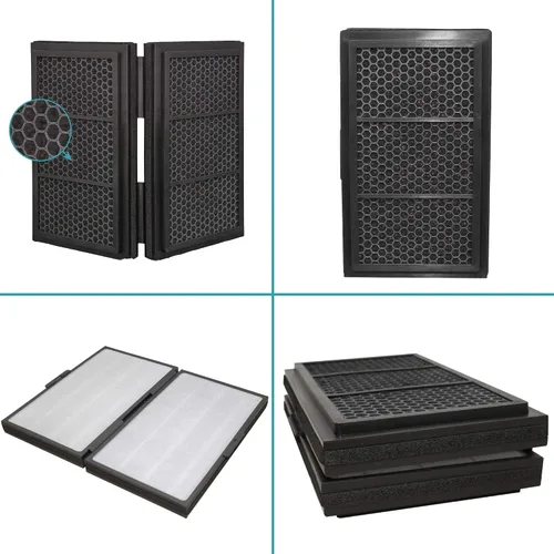 Vista 5 de Filtro Smokestop para purificadores de aire Blueair Pro M, L, XL, filtro plegable de partículas y carbono, polvo, polen, eliminación de humo