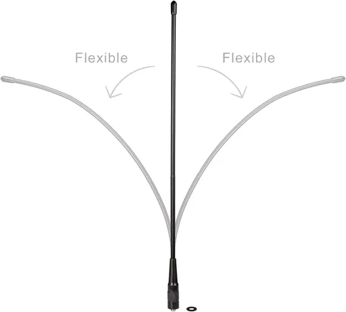 Vista 6 de Bingfu Antena de radio de doble banda VHF UHF 136-174MHz 400-470MHz Radio de dos vías Walkie Talkie Antena flexible de látigo SMA hembra para radios