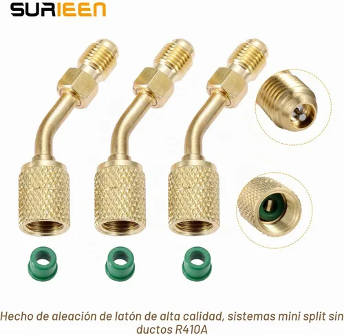 Vista 4 de Adaptador R410A, adaptador mini split 5/16 ''SAE hembra a 1/4 ''SAE