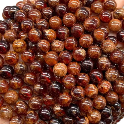 Vista 4 de ABCGEMS - Cuentas de granate hesonita ámbar y naranja madagasquino (color naranja pardusco raro) piedra de cristal de energía curativa de chakra