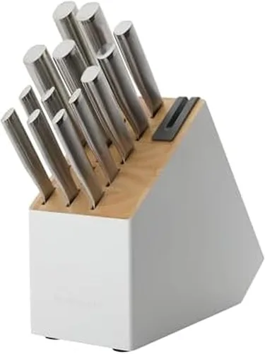 Vista 7 de KitchenAid Juego de Cuchillos Gourmet con Bloque y Afilador Integrado, 15 Piezas, Acero Inoxidable