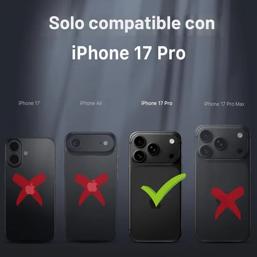Vista 2 de M MYBAT PRO Funda para iPhone 17 Pro con funda de clip para cinturón, [compatible con Magsafe] con protector de pantalla, anticaídas, a prueba