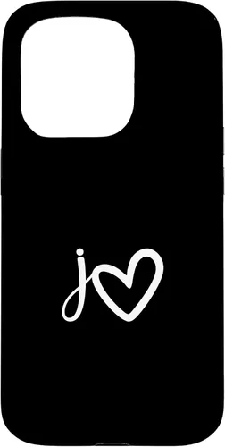 Vista 14 de Minimalist Monogram Name Initial Letter j White Heart Shape Case for iPhone 17