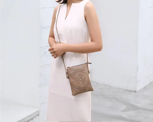Vista 2 de MKF Collection Bolso cruzado para mujer bolso cruzado de cuero vegano para mujer bolso de hombro pequeño