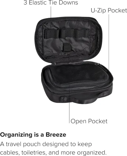 Vista 3 de TUMI - Bolsa de accesorios de equipaje - Neceser de viaje para hombre y mujer, Negro -, Bolsa de accesorios pequeña