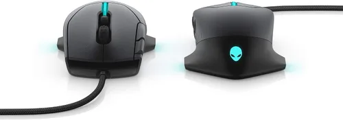 Vista 4 de Alienware Ratón para juegos 510M RGB AW510M sensor óptico de 16,000 DPI - Alienfx RGB - 10 botones - Rueda de desplazamiento ajustable - Botones