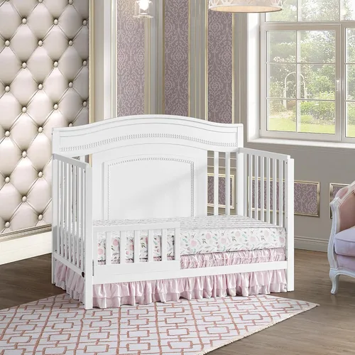 Vista 4 de Oxford Baby Briella - Kit de conversión de riel de protección de cuna a cama infantil, blanco, certificado Green Guard Gold