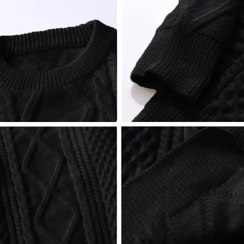 Vista 3 de Aelfric Eden Suéter vintage de punto trenzado para mujer, suéter casual de gran