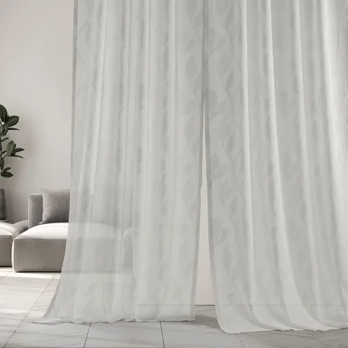 Vista 3 de HPD Half Price Drapes SHCH-11729-84 - Cortina transparente de lino con estampado (1 panel), 50 x 84, Avignon Vine