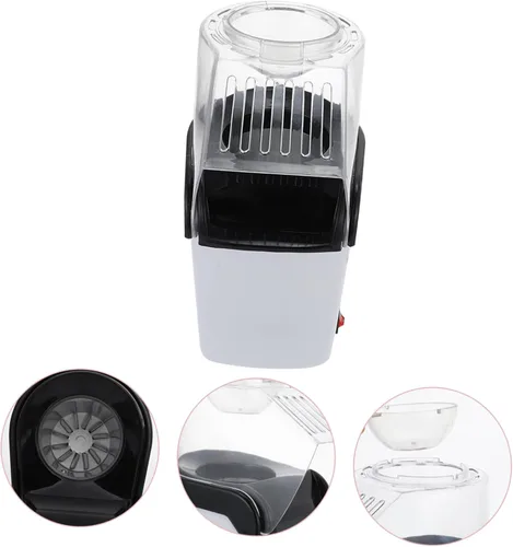Vista 4 de Popcorn Popper para el hogar 110v máquina automática de palomitas de maíz pequeña cubierta de seguridad blanca