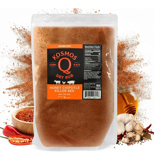 Vista 13 de Kosmos Q Funda de vaca Hot BBQ Rub, regalo del día del padre, condimento picante de bistec y pechuga con chile, ajo, cebolla, pimentón y humo