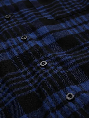 Vista 4 de SweatyRocks - Sudadera con capucha para mujer, manga larga, con botones, diseño a cuadros