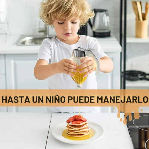 Vista 8 de CLEVLI Dispensador de Miel – Vidrio Antigoteo con Soporte – Frasco de Miel – Recipiente de Miel de Vidrio Transparente con Cucharón de 8 Oz