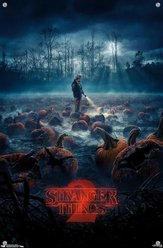 Vista 4 de Netflix Stranger Things: Season 2 - Póster de pared de calabazas con alfileres
