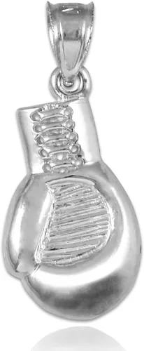 Vista 2 de Claddagh Gold Collar con colgante deportivo de plata de ley 925 con guante de boxeo
