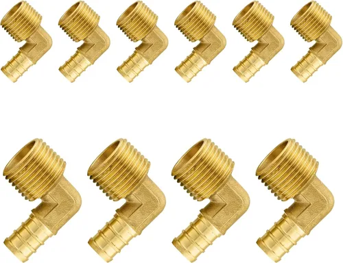 Vista 16 de Paquete de 5 accesorios PEX, adaptador de codo NPT roscado macho de 1/2" PEX x 1/2", ASTM F1807