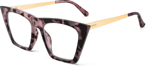 Vista 9 de FEISEDY Gafas cuadradas de lectura de ojo de gato con bloqueo de luz azul para mujer, lector de ojo de gato a la moda B4121
