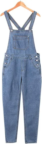 Vista 6 de Overol con peto para hombre, pantalones cortos de mezclilla para novio, elásticos, pantalones de mezclilla clásicos, overol para hombre, grande