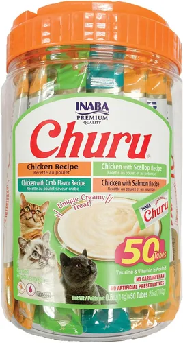 Vista 14 de INABA - Golosinas Churu para gatos, puré cremoso para gatos, sin cereales, que se puede lamer y exprimir / suplemento con vitamina E y taurina, 0.5