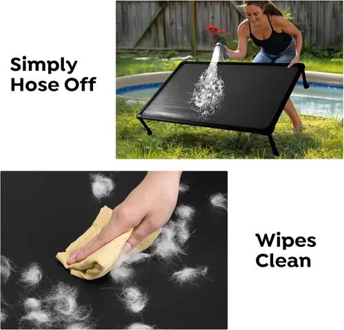 Vista 6 de Veehoo Cama elevada para perros a prueba de mordidos, cama elevada indestructible para masticadores agresivos, plataforma de entrenamiento