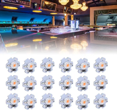 Vista 2 de POCREATION 25 chips LED AXD-1W-5V, bombilla LED de chip de 5 V, bombilla de ahorro de energía de 200 lúmenes, 1 W, cuentas de lámpara LED de alta