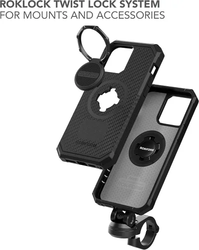 Vista 6 de Rokform - Funda resistente compatible con iPhone 14 Pro Max con doble imán y MagSafe + kit de 2 protectores de pantalla (transparente)
