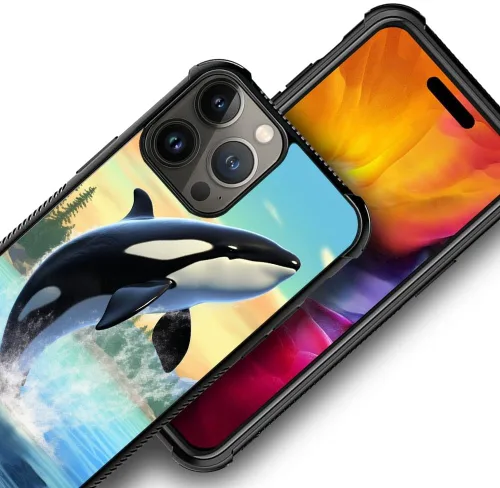 Vista 351 de Funda compatible con iPhone 15, diseño de elefantes africanos, diseño increíble a prueba de golpes, antiarañazos, carcasa trasera de policarbonato
