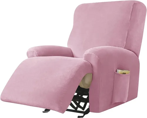 Vista 18 de LazyBoy - Funda para silla reclinable jacquard, fundas elásticas de terciopelo de color liso para sillas reclinables, 4 piezas, protector de muebles