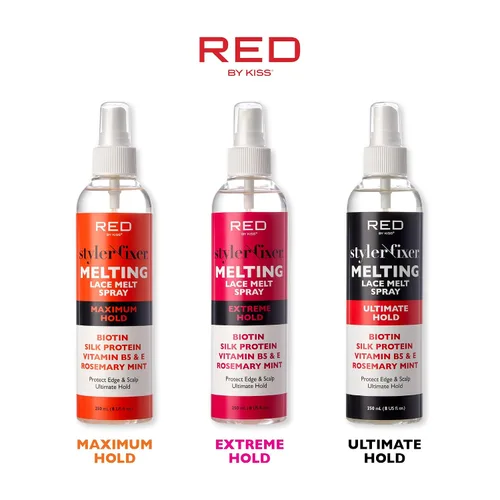 Vista 6 de Kiss Lace - Spray de fusión y sujeción, adhesivo fuerte para el cabello para pelucas, pegamento frontal sin pegamento (fijación extrema)