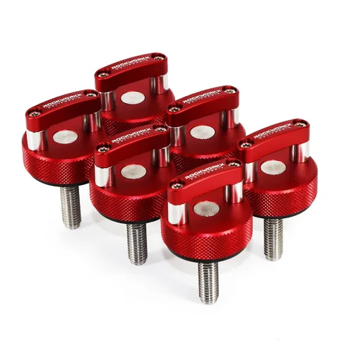 Vista 11 de ROCKWORKX Billet Tornillo de pulgar de aluminio duro de extracción rápida, anillo en D integrado, compatible con Jeep Wrangler JK 2007-20018, JL