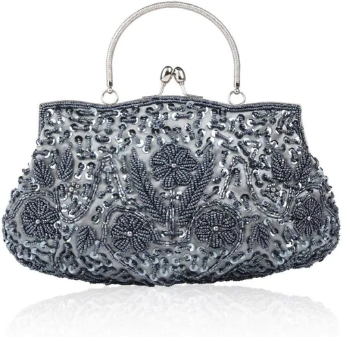 Vista 10 de Gets Noble - Bolso de noche con lentejuelas y cuentas para mujer