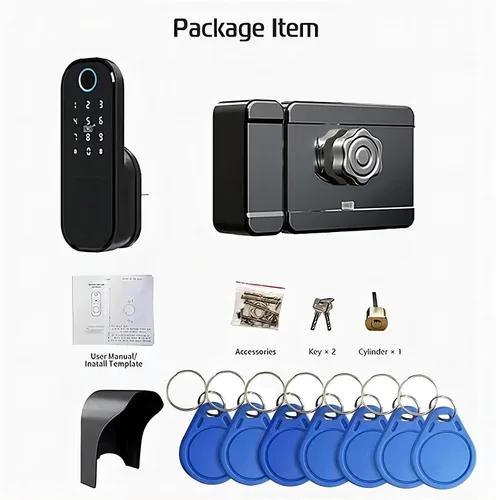 Vista 3 de Cerradura de puerta inteligente con huella dactilar AloveH, aplicación TTLock Entrada sin llave, cerradura de puerta con teclado, IPX5 Cerradura