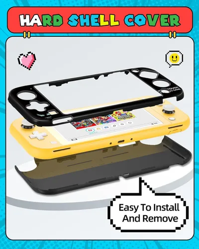 Vista 22 de Gurgitat 2 in 1 for Nintendo Switch Lite Case Protector - 24 Game Card Holder Case & Switch Lite Protective Cover Cute Funny Cartoon Hard Shell for