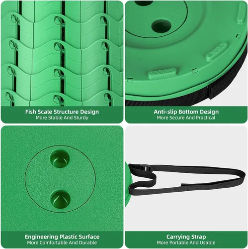 Vista 5 de Qiguet Taburete plegable, silla plegable, silla portátil mejorada con capacidad de carga de 400 libras, taburete portátil para camping, pesca