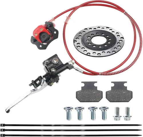 Vista 10 de PRO BAT Sistema de pinza de freno de disco hidráulico trasero con pastillas y rotor de disco para 50cc 110cc 125cc 150cc 200cc 250cc Quad Dirt Bike