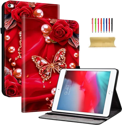 Vista 12 de Dteck Funda para iPad mini 5/4/3/2/1, elegante y ligera de cuero sintético tipo folio con cartera, funda inteligente