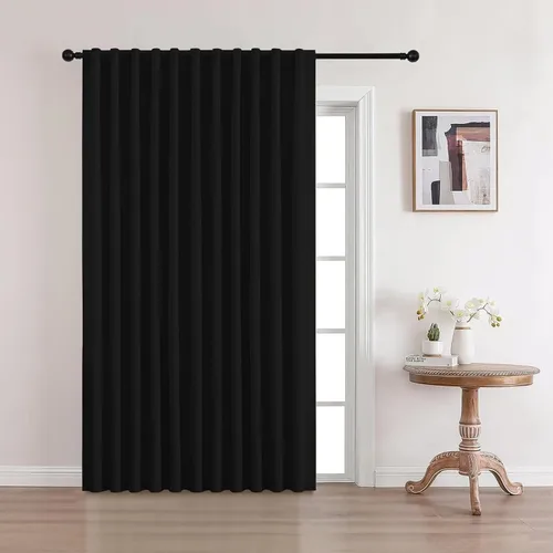 Vista 36 de CUCRAF Juego de 2 paneles de cortinas 100% opacas de lino de 84 pulgadas de largo, con pestaña trasera y bolsillo para barra para sala de estar