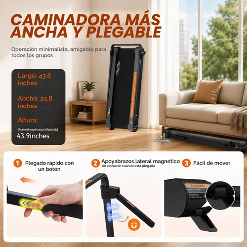 Vista 3 de Walking Pad with Vibration Plate and Handle Bar,Foldable Treadmill